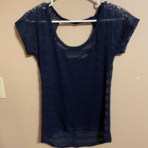 Blue See Through Cute T-Shirt